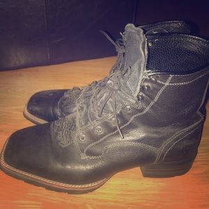 Ariat lace up square toe boots